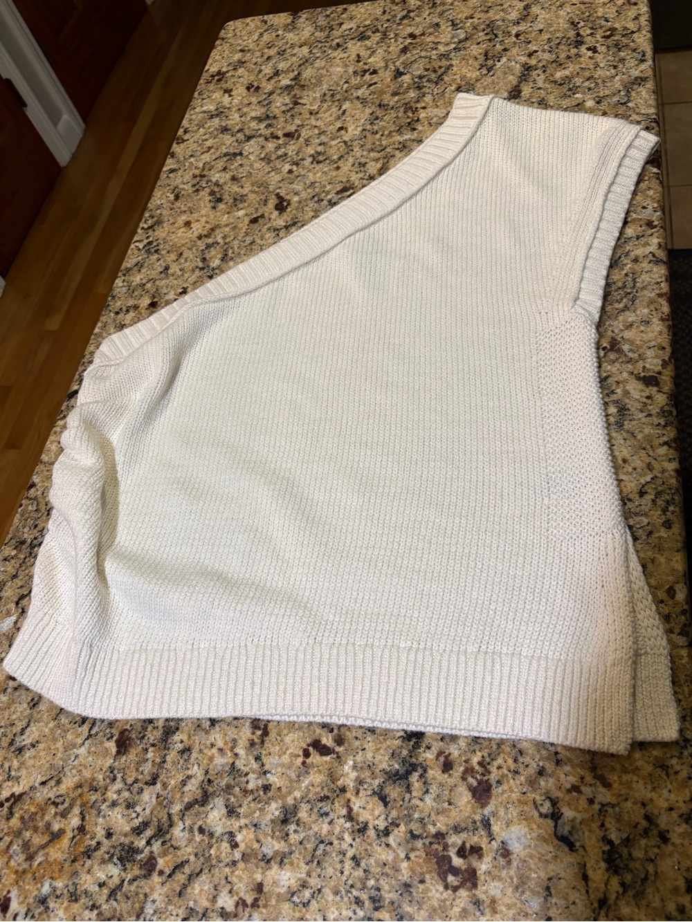 One-Shoulder Cream Knit Sweater Top. Perfect condition.